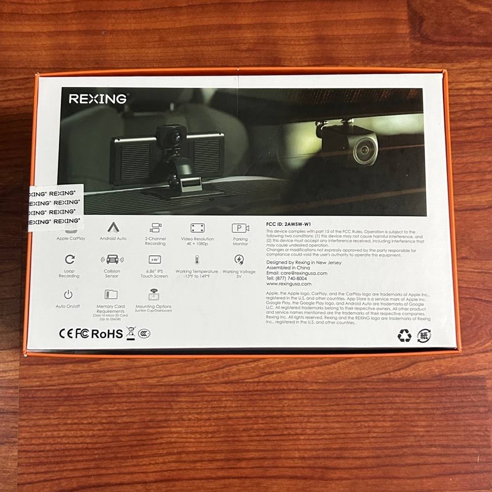 Rexing CPDuo-686 Wireless AppleCarPlay & Android Auto Display with 4K Dash Cam - Picture 2 of 7